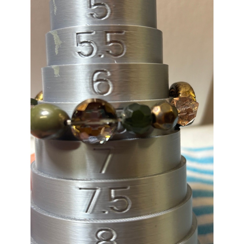 #79. Stretch Oval Flanked Beaded Bracelet - Picture 2 of 2